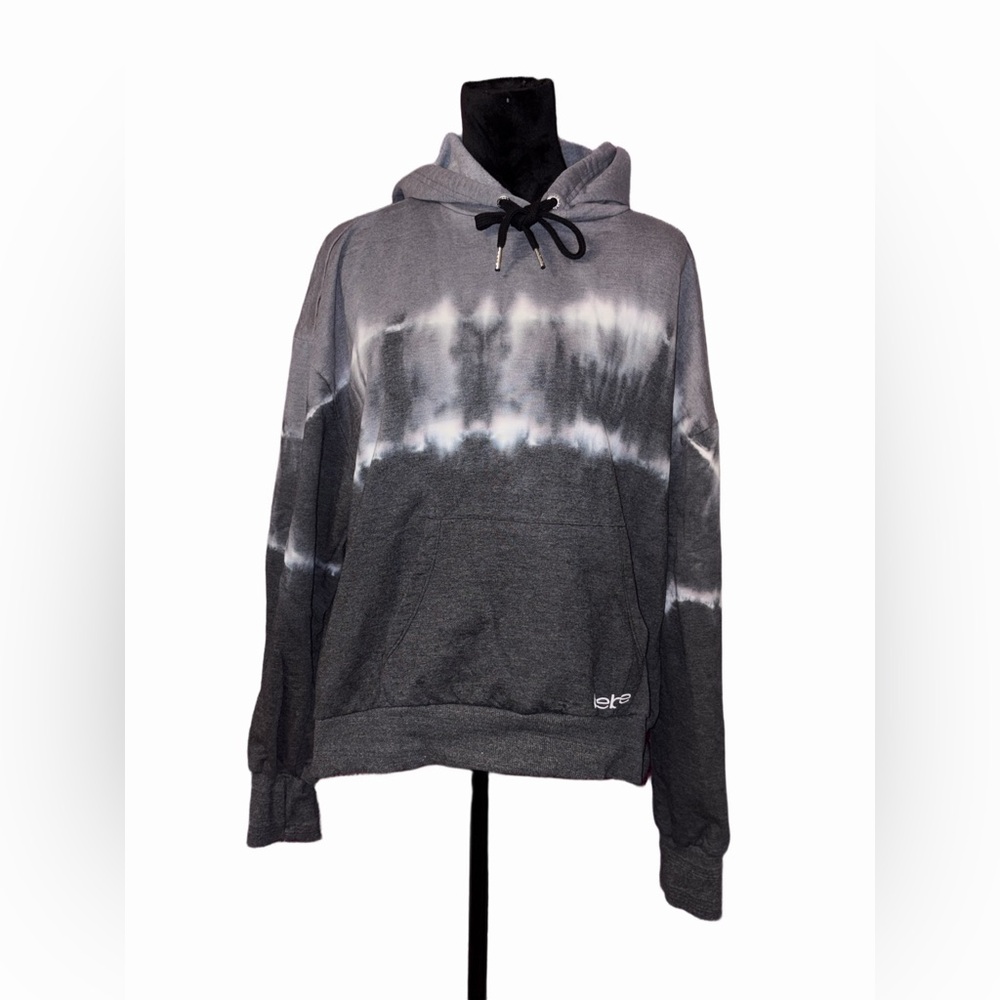 Bebe Sport Black White Tie Dye Hoodie Thumb Holes 2X & 3X